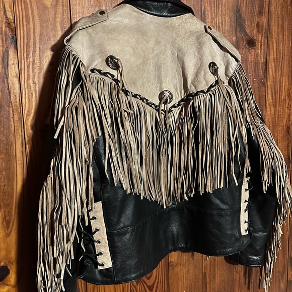 Unik leather jacket amazing shape! Size 48 with matching chaps - Picture 2 of 3